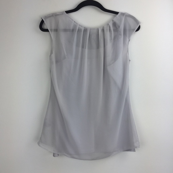 Worthington Sleeveless Top Womens Small Chiffon with Camisole Pleated Neck - Picture 2 of 7